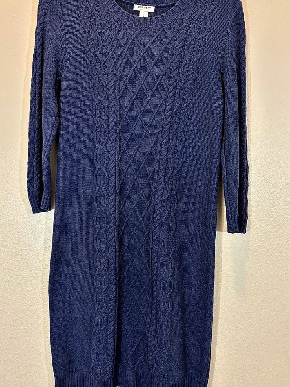 Old Navy Cable Knit Midi Dress in Blue Size Medium Like New